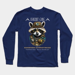 Raccoon Streetwear Style Urban Chic Illustration Long Sleeve T-Shirt